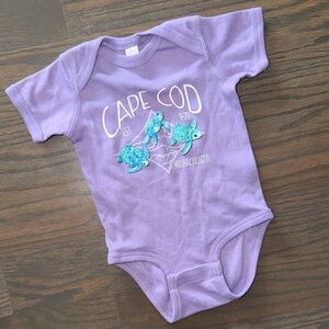 Cape Cod Purple Turtle Graphic One-Piece Bodysuit